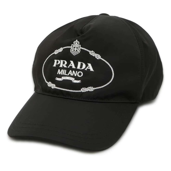 Prada Logo Nylon Baseball Cap Black - Picture 1 of 14